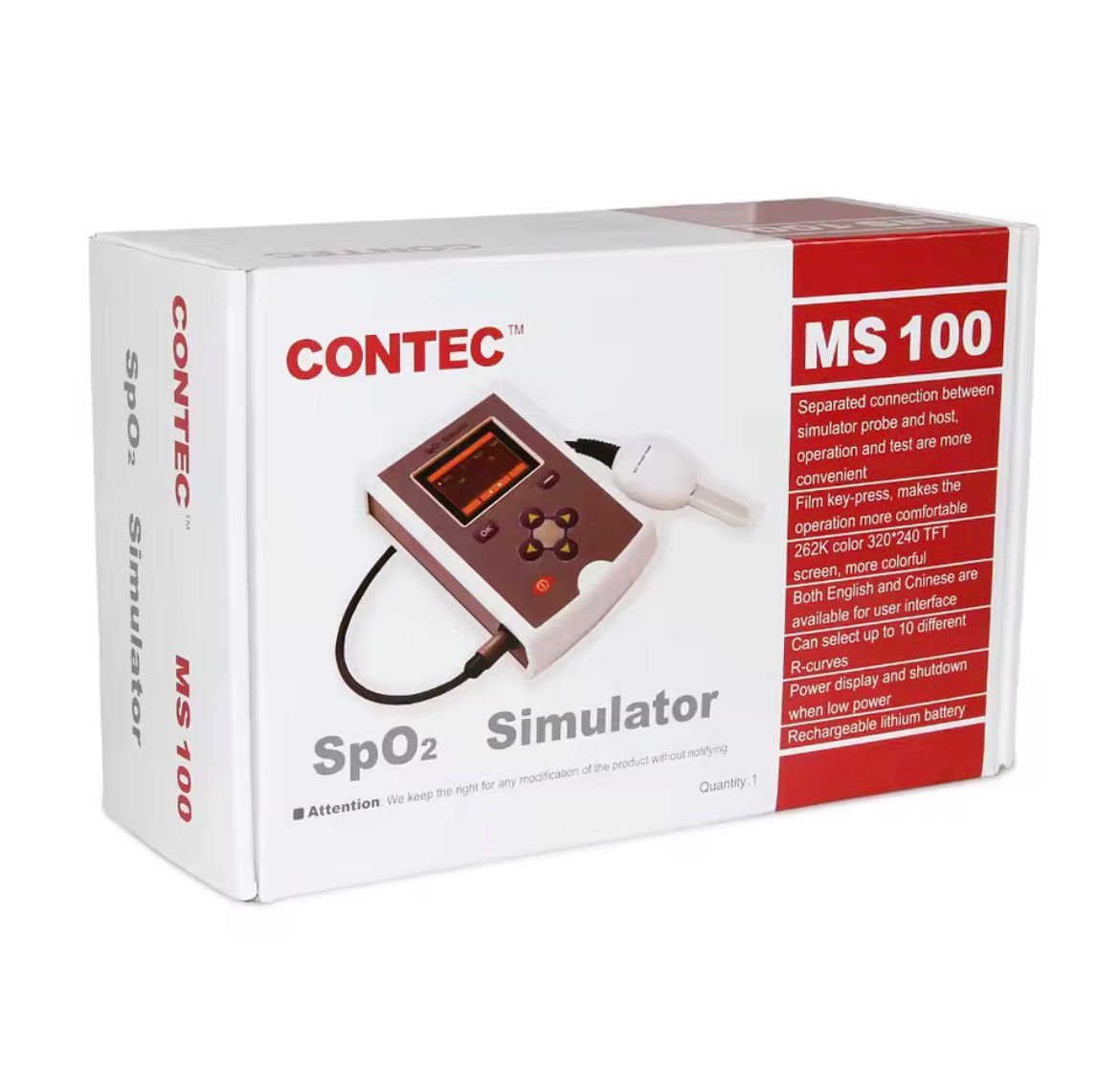 Simulador Contec MS100 spo2 novo 2
